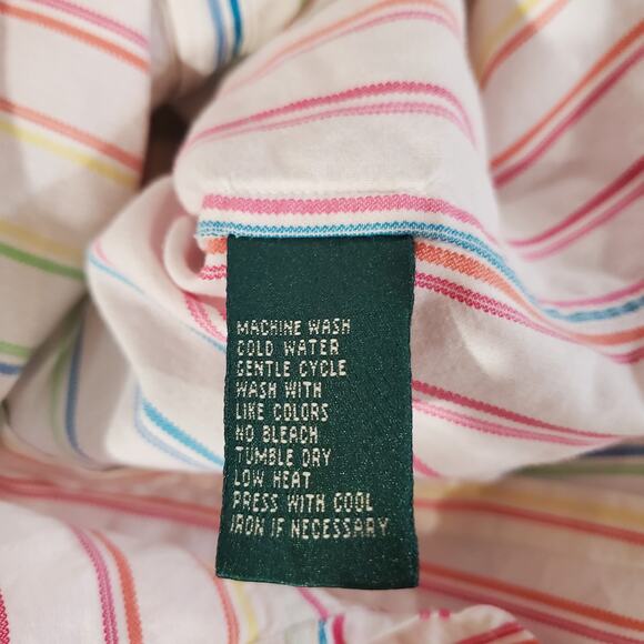 Lauren Ralph Lauren Womens Rainbow Stripe Button Shirt Size MP Career Pride Work - Picture 8 of 10